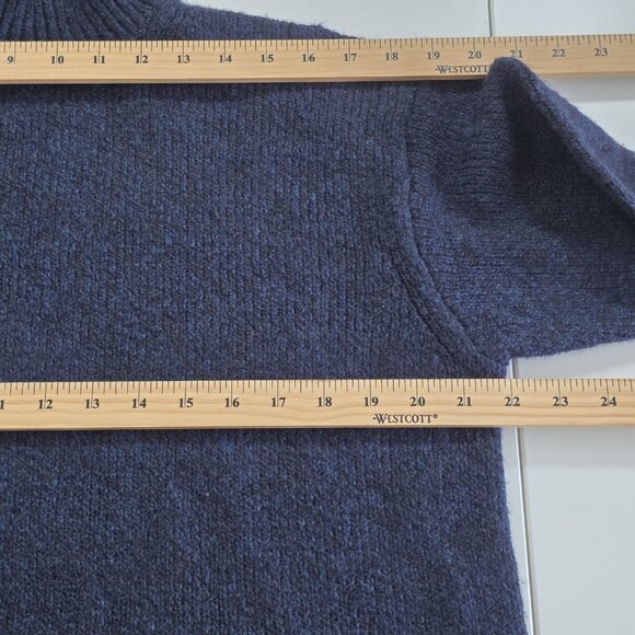 Uniqlo:C Sweater Women S Heathered Navy LS Cotton Wool Witchy Whimsigoth Slouchy - Picture 5 of 16